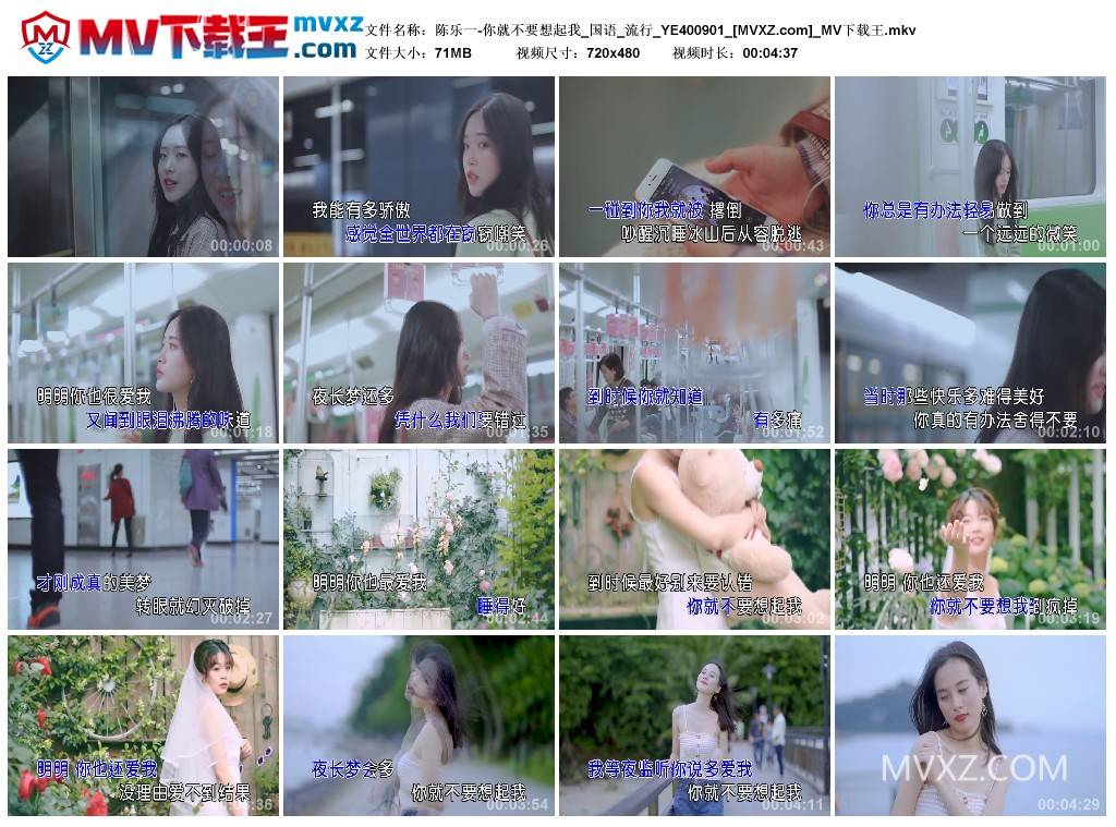 陈乐一-你就不要想起我_国语_流行_YE400901